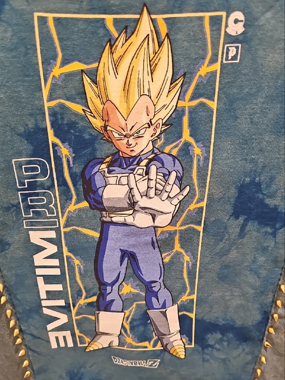 Light Blue Denim Vest with Patches -DBZ Men's Sleeveless Jacket - Picture 6 of 8
